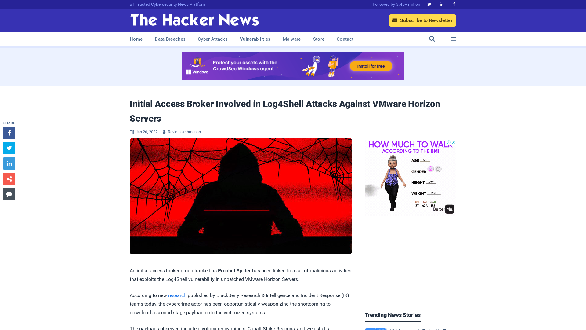 Initial Access Broker Involved in Log4Shell Attacks Against VMware Horizon Servers