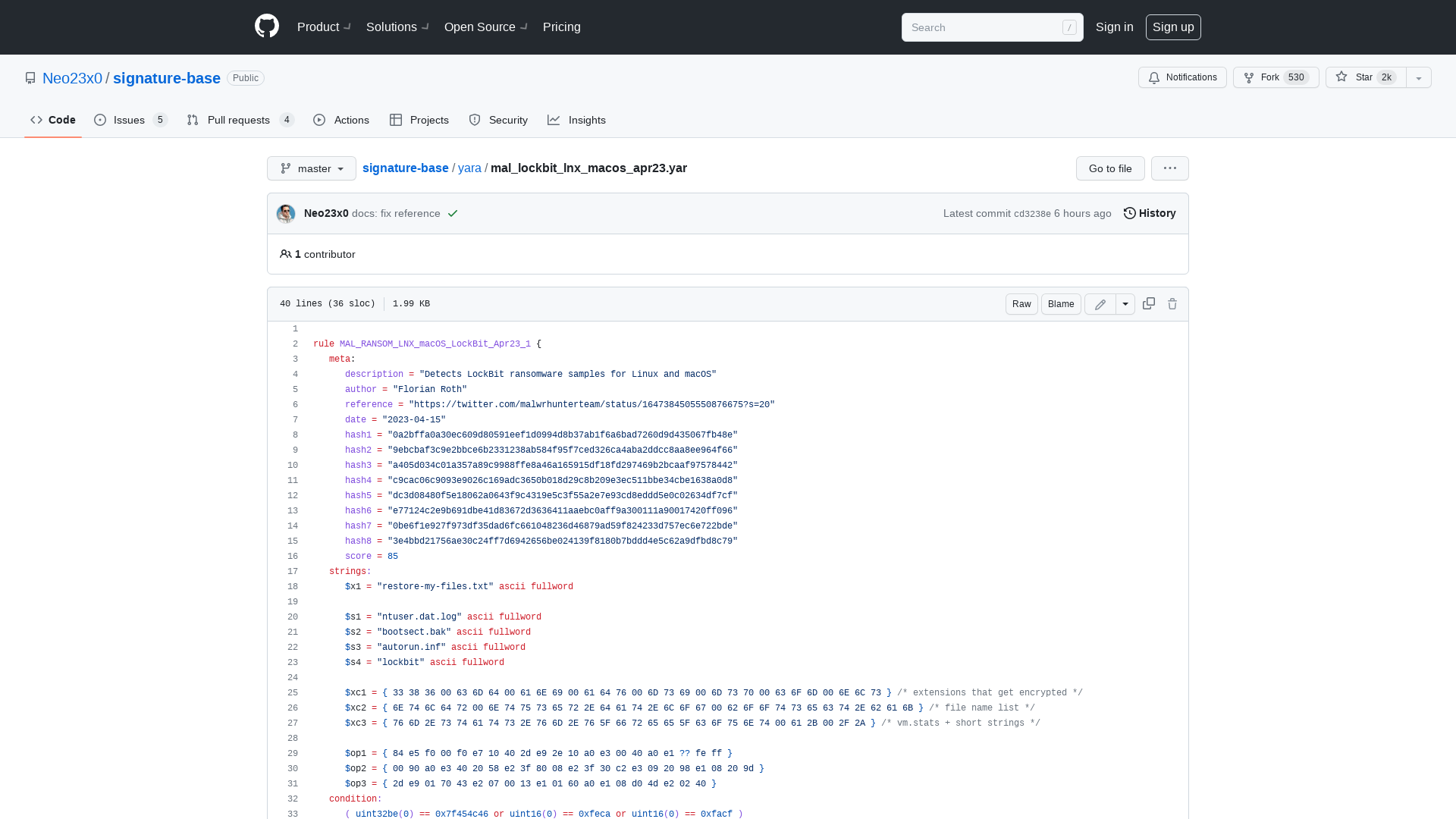 signature-base/mal_lockbit_lnx_macos_apr23.yar at master · Neo23x0/signature-base · GitHub
