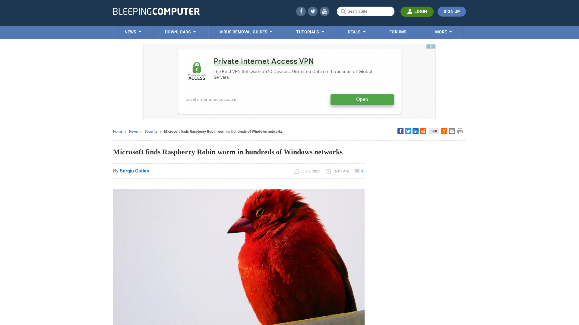 Microsoft finds Raspberry Robin worm in hundreds of Windows networks
