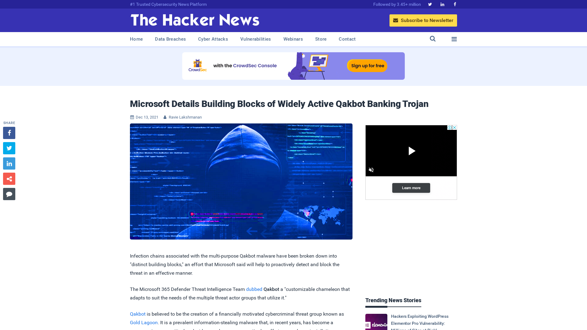 Microsoft Details Building Blocks of Widely Active Qakbot Banking Trojan