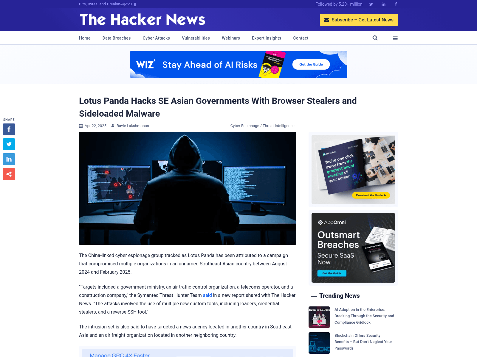 Lotus Panda Hacks SE Asian Governments With Browser Stealers and Sideloaded Malware