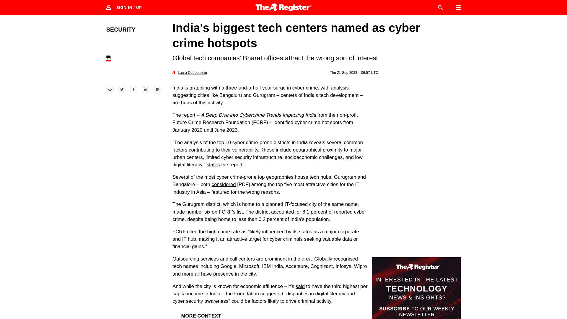 India's biggest tech centers named as cyber crime hotspots • The Register