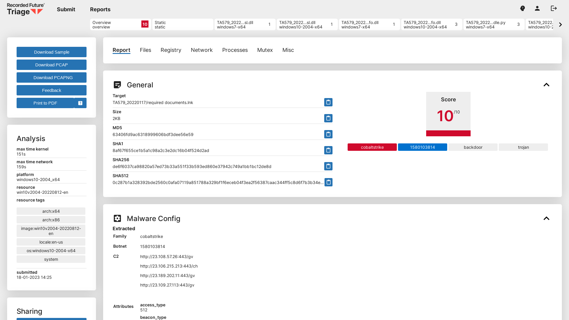 Triage | Behavioral Report