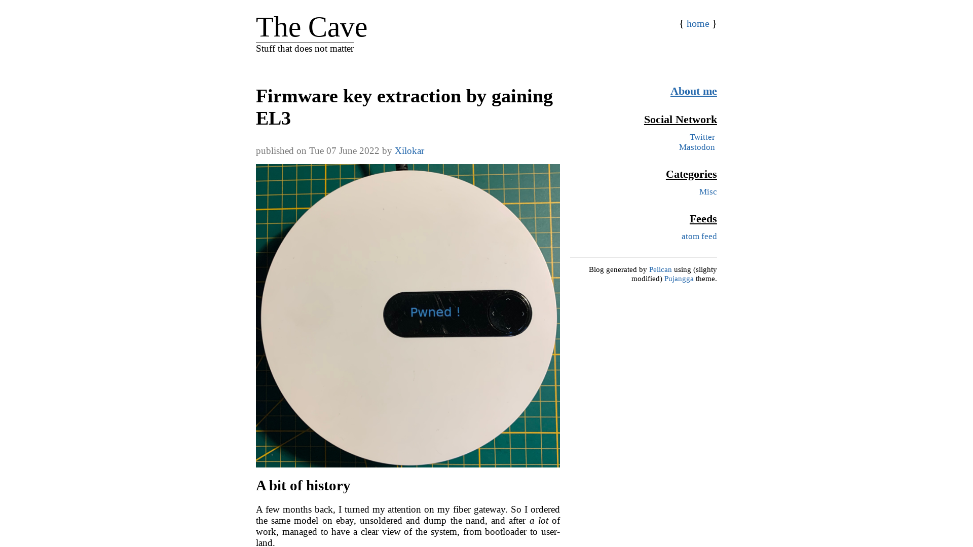 Firmware key extraction by gaining EL3 - The Cave