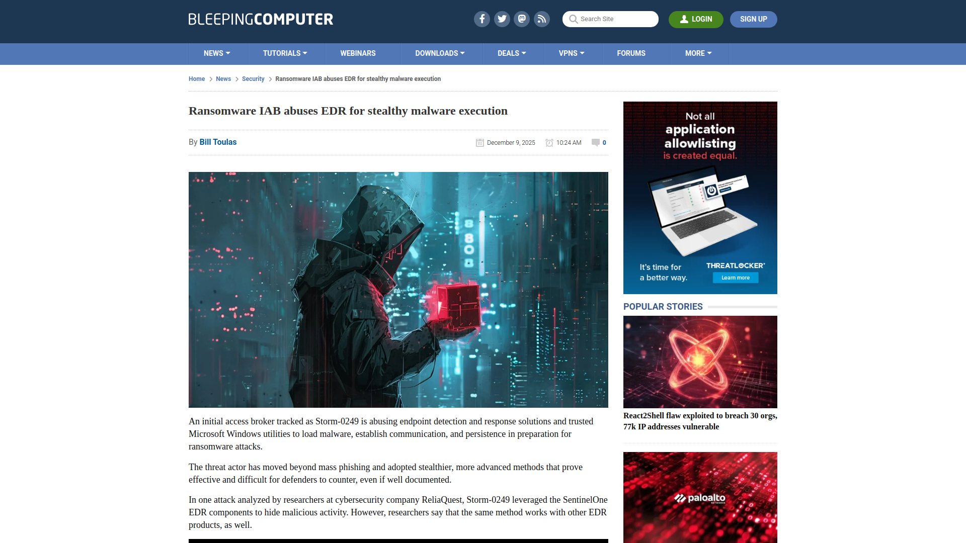 Ransomware IAB abuses EDR for stealthy malware execution