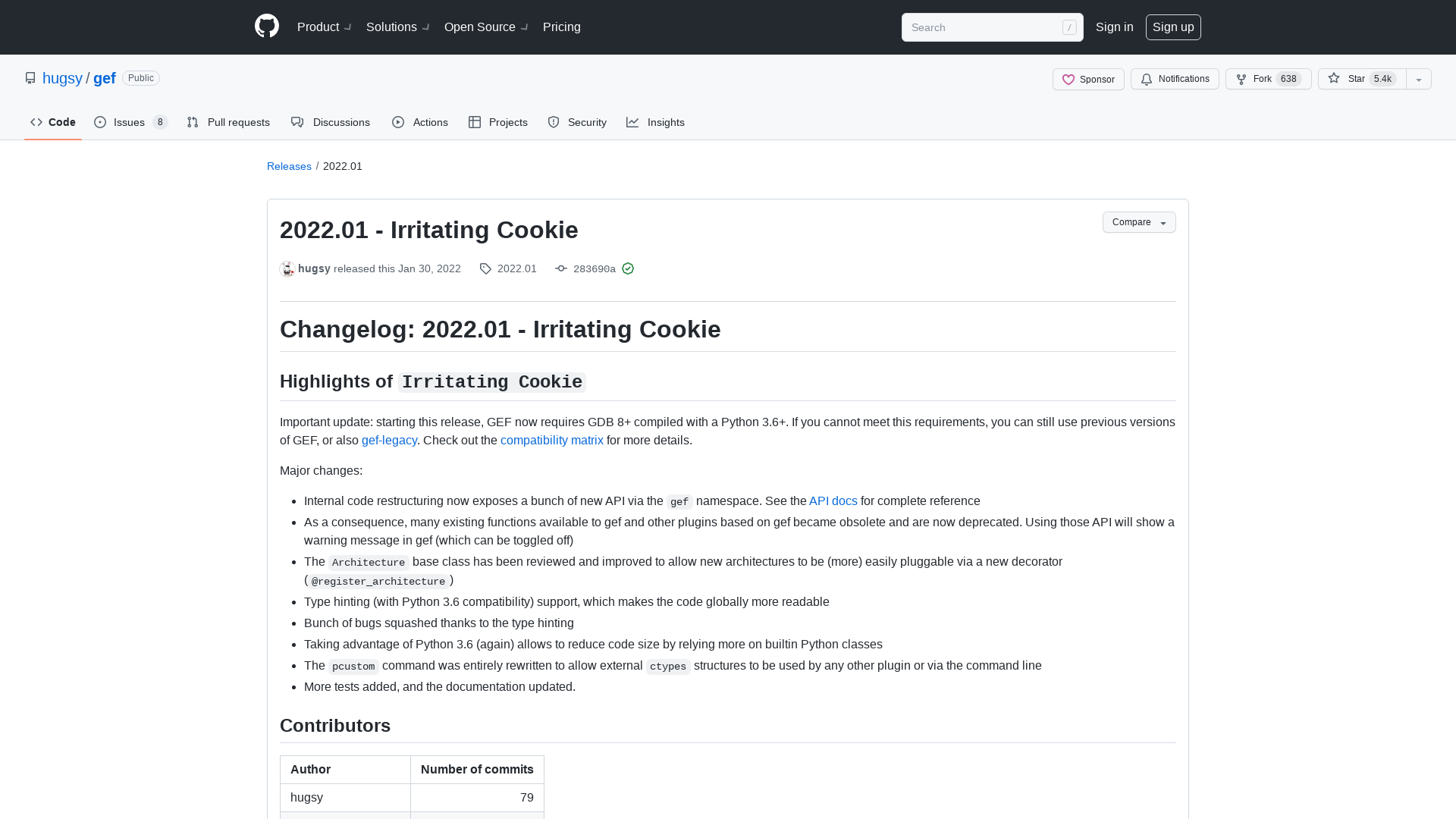 Release 2022.01 - Irritating Cookie · hugsy/gef · GitHub