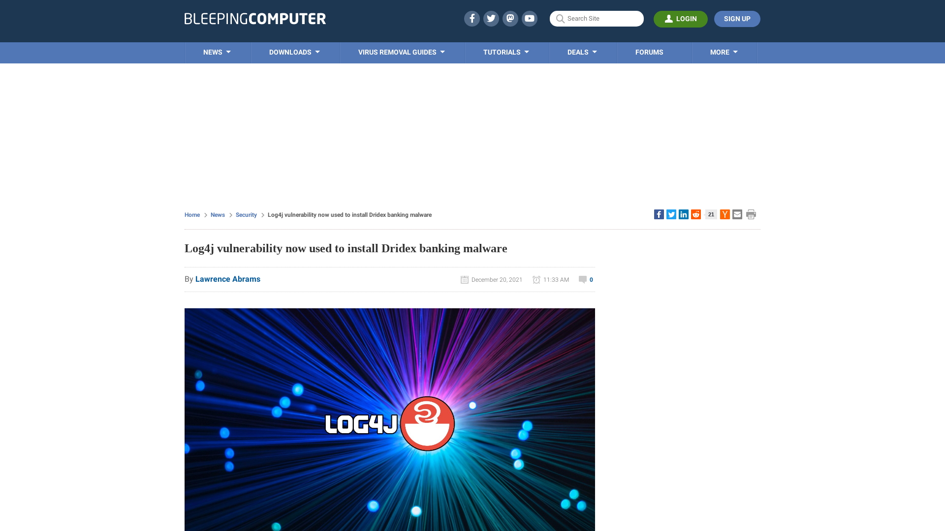 Log4j vulnerability now used to install Dridex banking malware