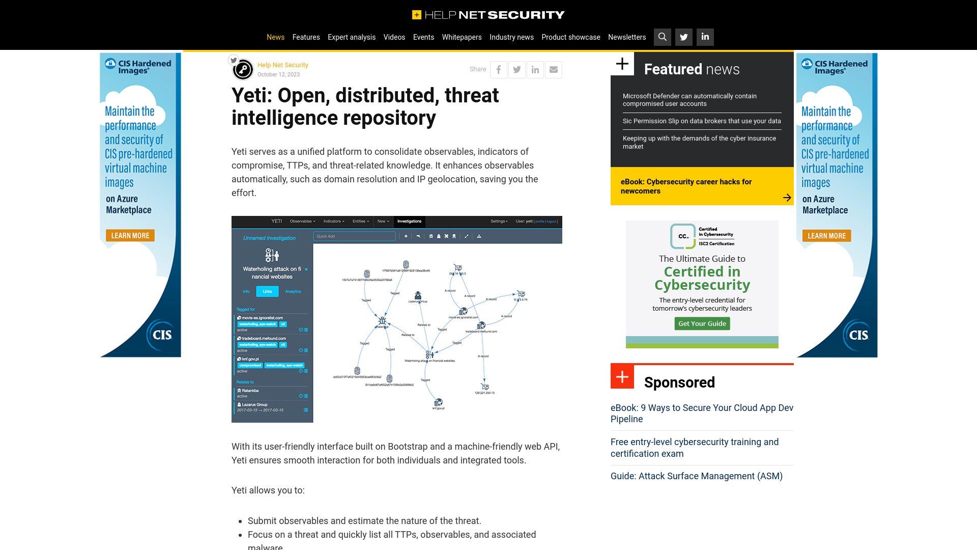 Yeti: Open, distributed, threat intelligence repository - Help Net Security