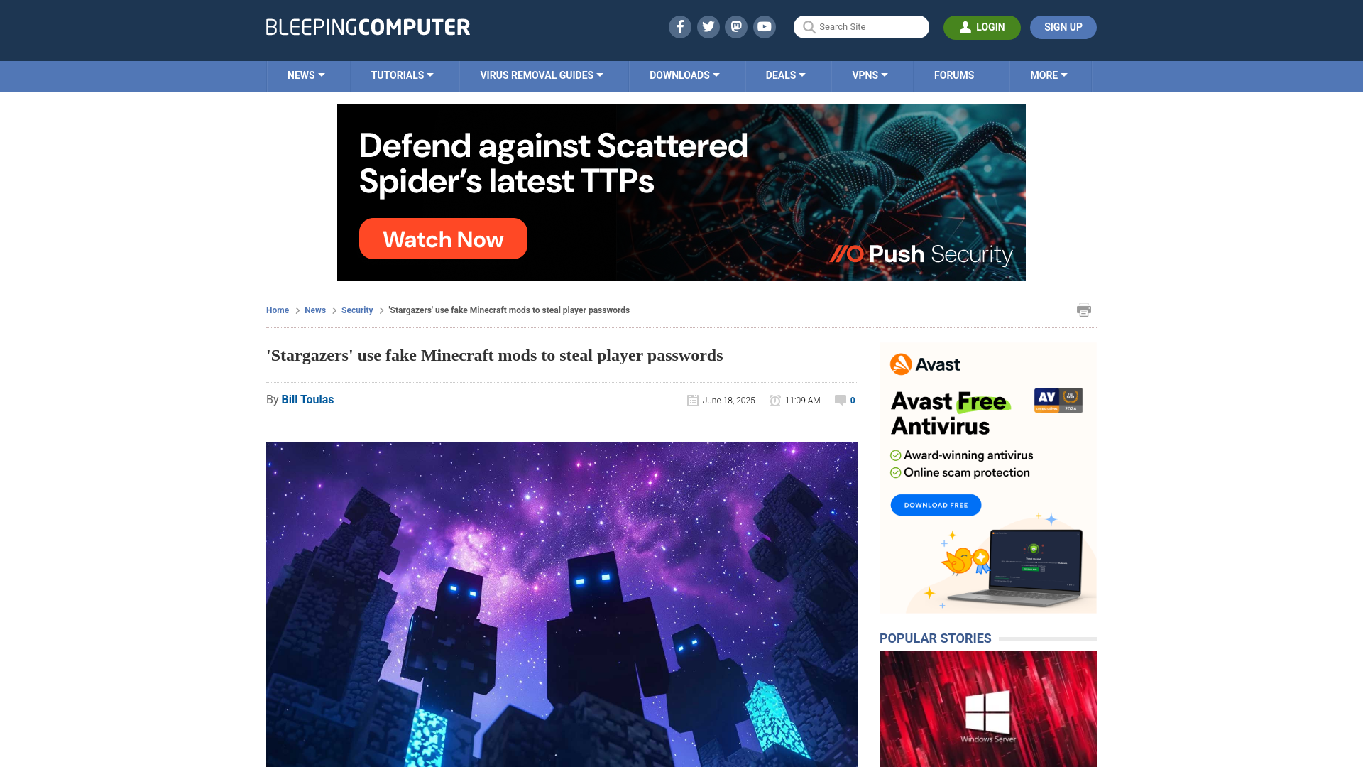'Stargazers' use fake Minecraft mods to steal player passwords