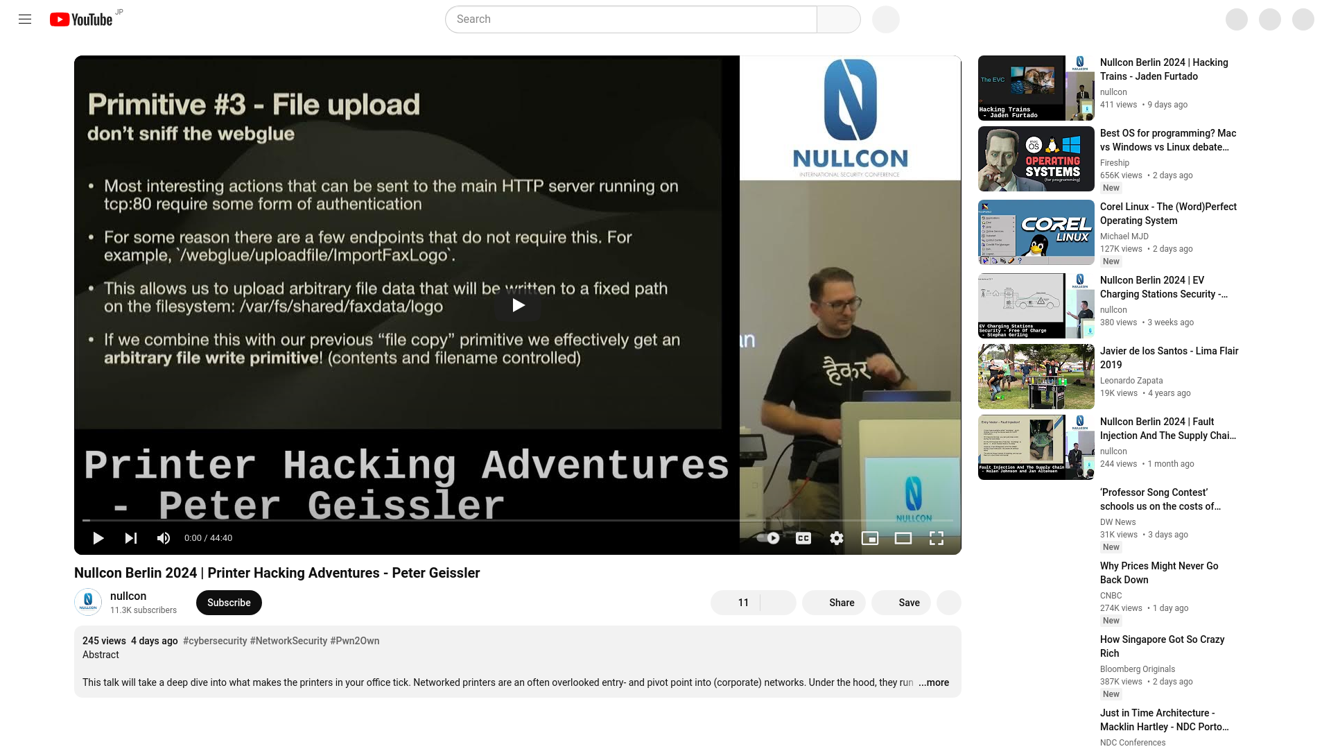 Nullcon Berlin 2024 | Printer Hacking Adventures - Peter Geissler - YouTube