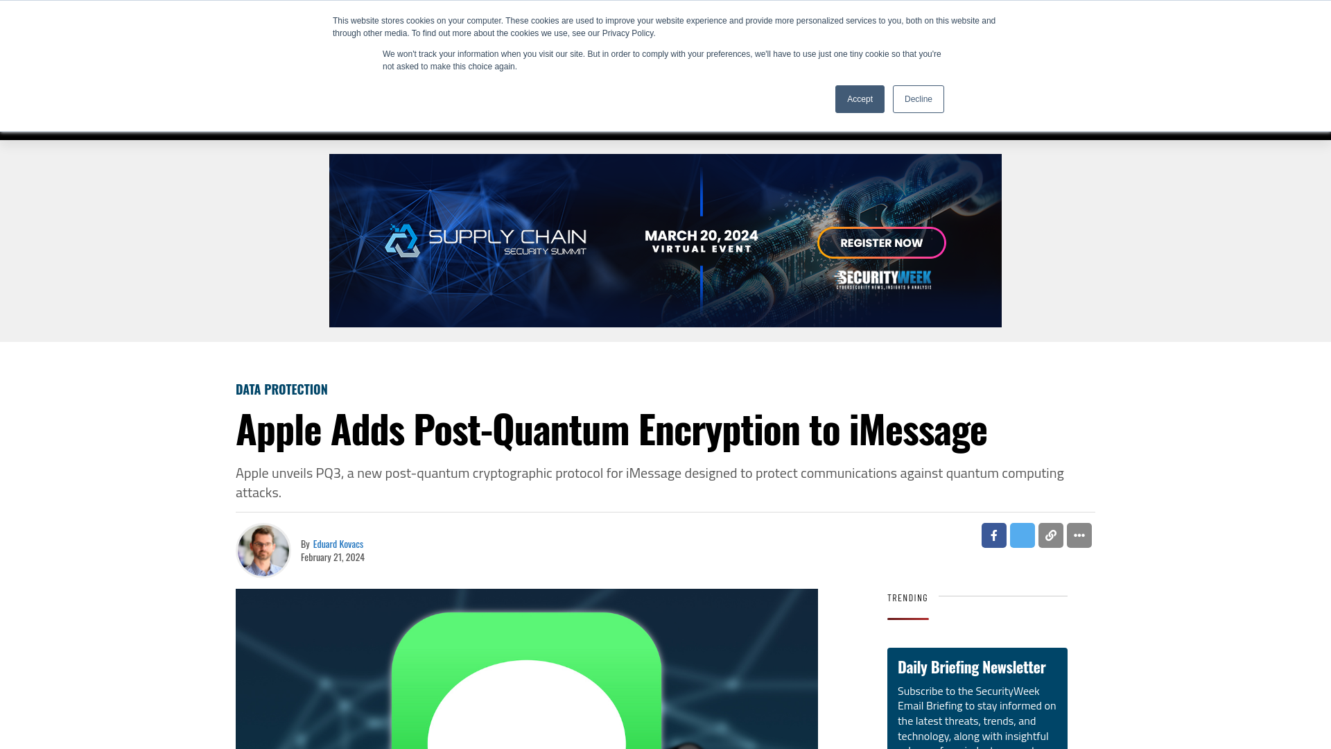 Apple Adds Post-Quantum Encryption to iMessage - SecurityWeek