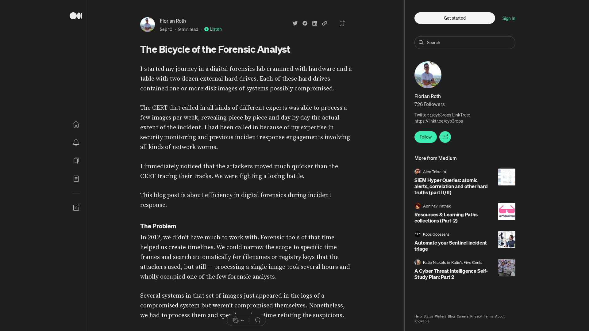The Bicycle of the Forensic Analyst | by Florian Roth | Sep, 2022 | Medium