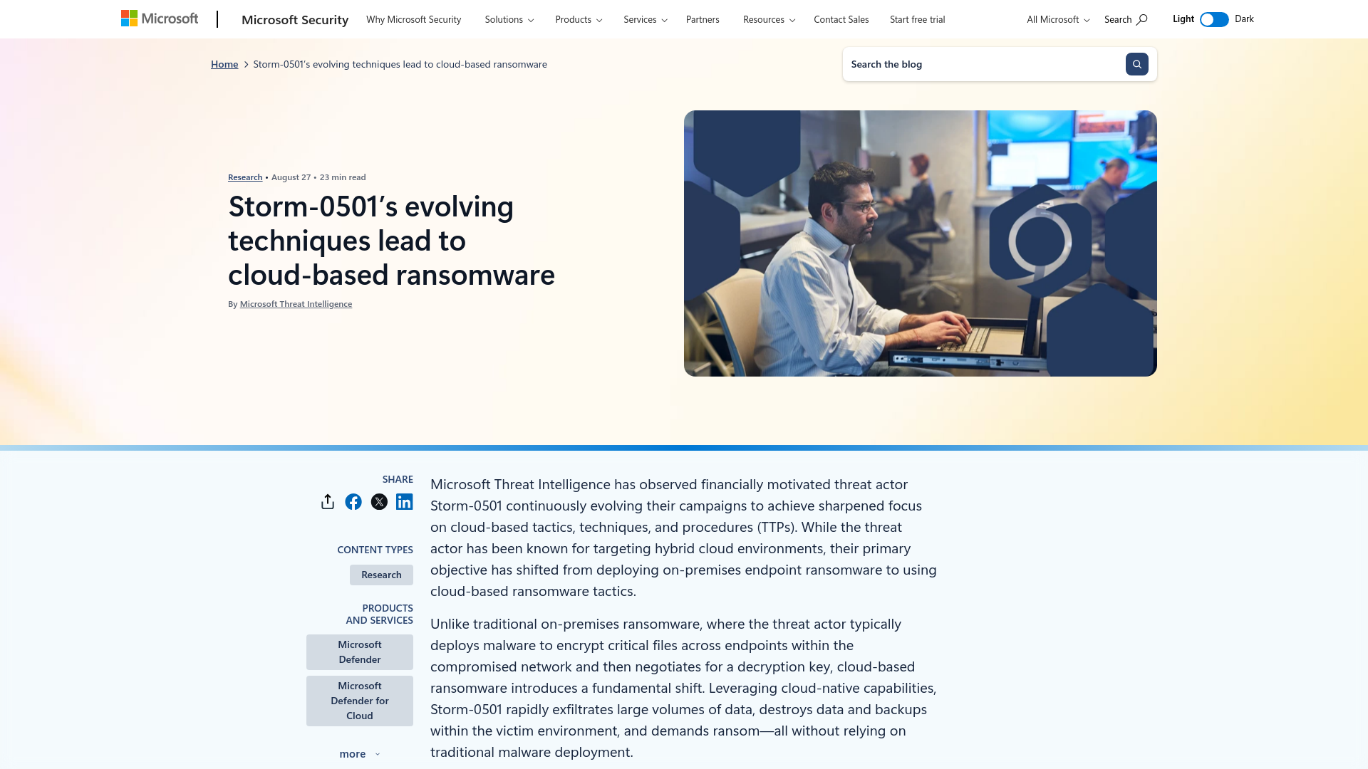 Storm-0501’s evolving techniques lead to cloud-based ransomware | Microsoft Security Blog