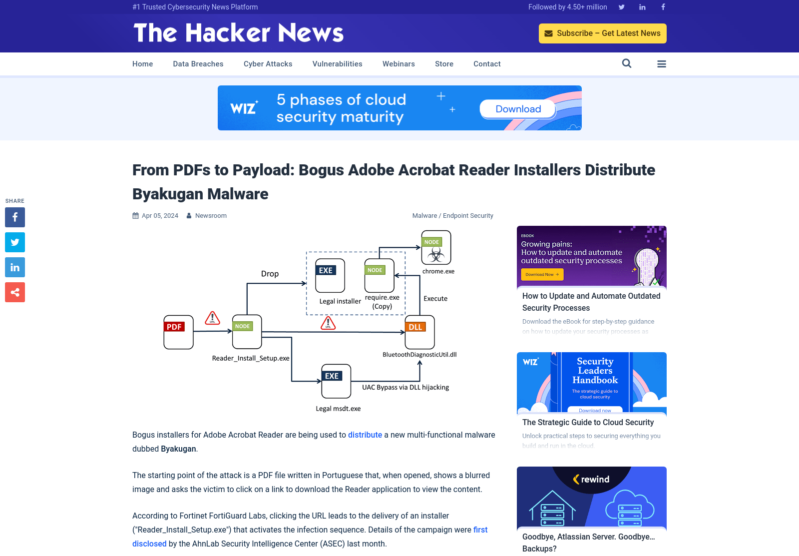 From PDFs to Payload: Bogus Adobe Acrobat Reader Installers Distribute Byakugan Malware