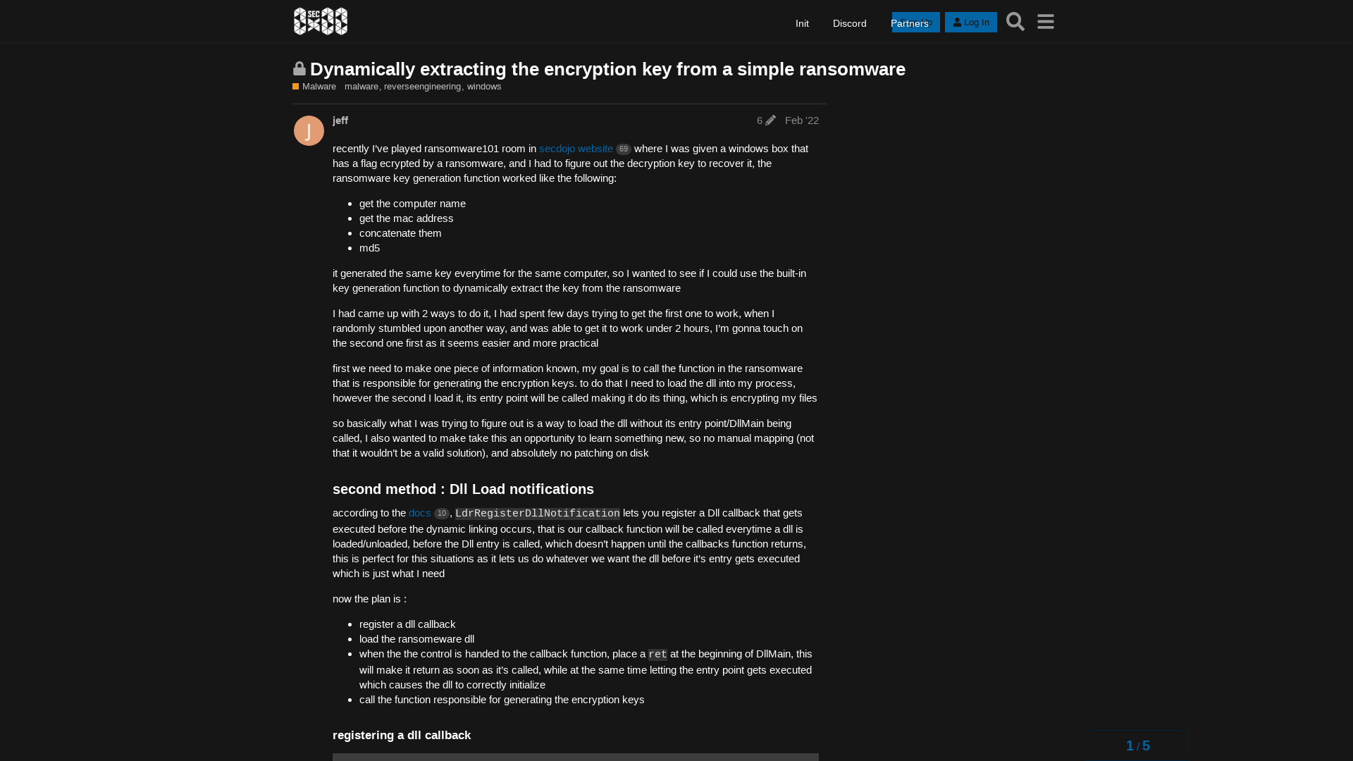Dynamically extracting the encryption key from a simple ransomware - Malware - 0x00sec - The Home of the Hacker