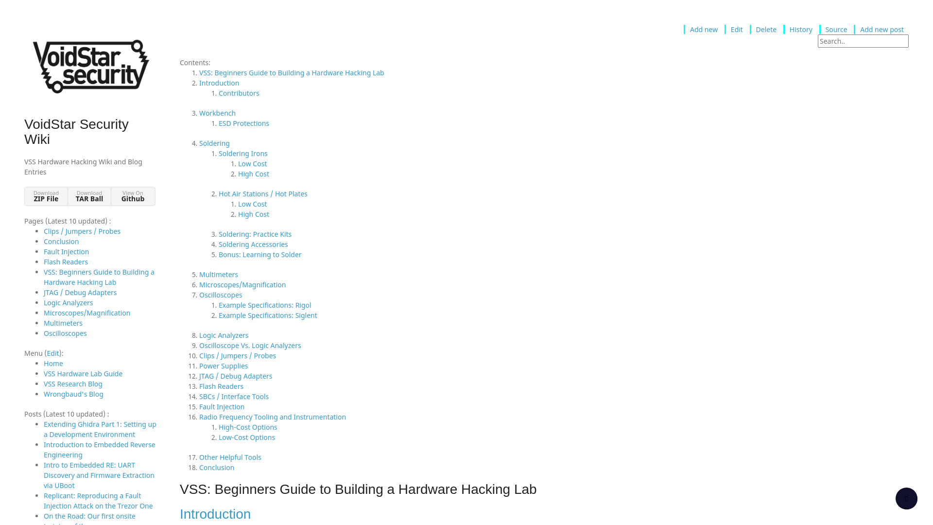 VoidStar Security Wiki | VSS Hardware Hacking Wiki and Blog Entries