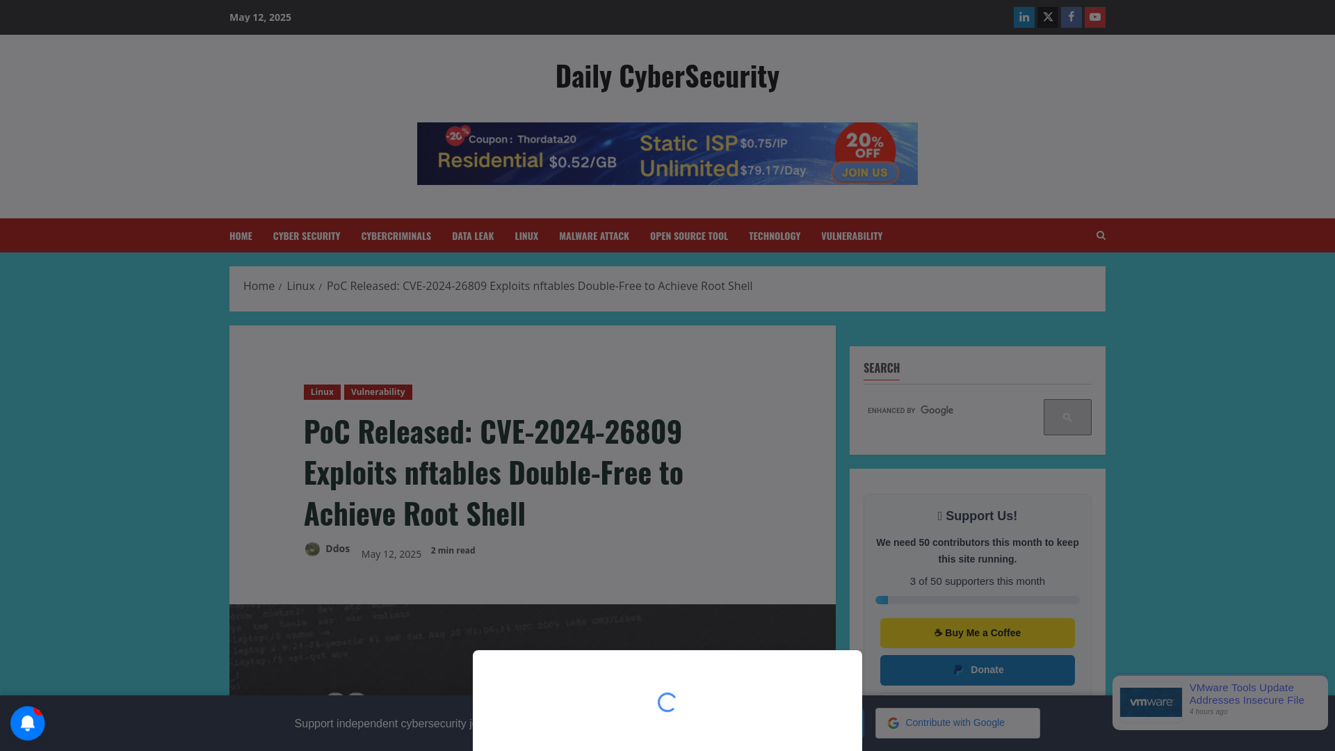 PoC Released: CVE-2024-26809 Exploits nftables Double-Free to Achieve Root Shell