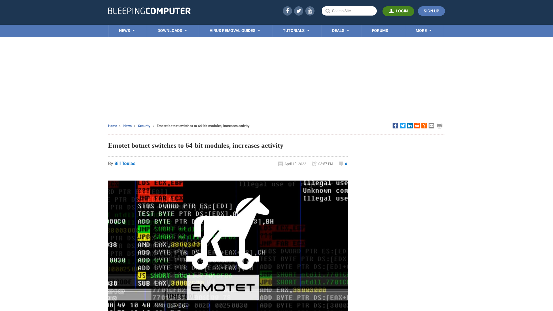 Emotet botnet switches to 64-bit modules, increases activity
