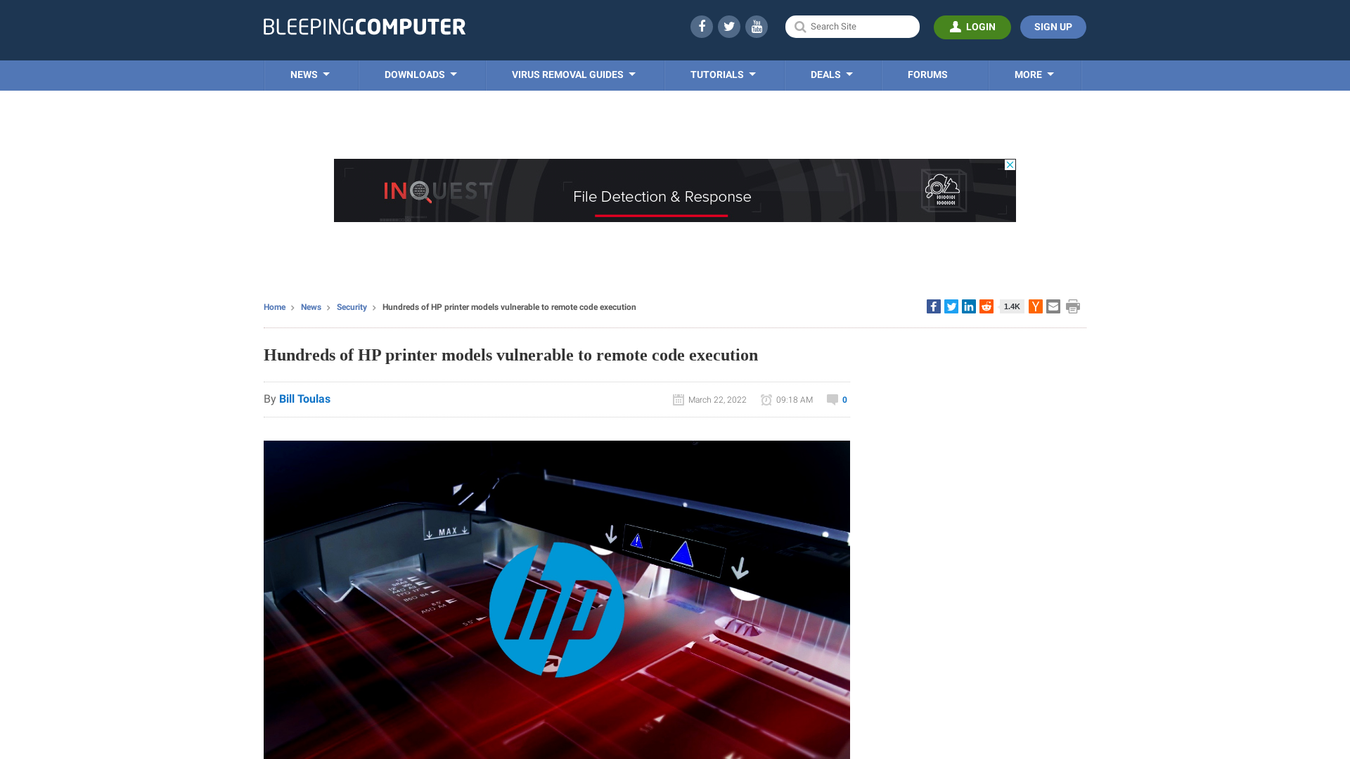 Hundreds of HP printer models vulnerable to remote code execution
