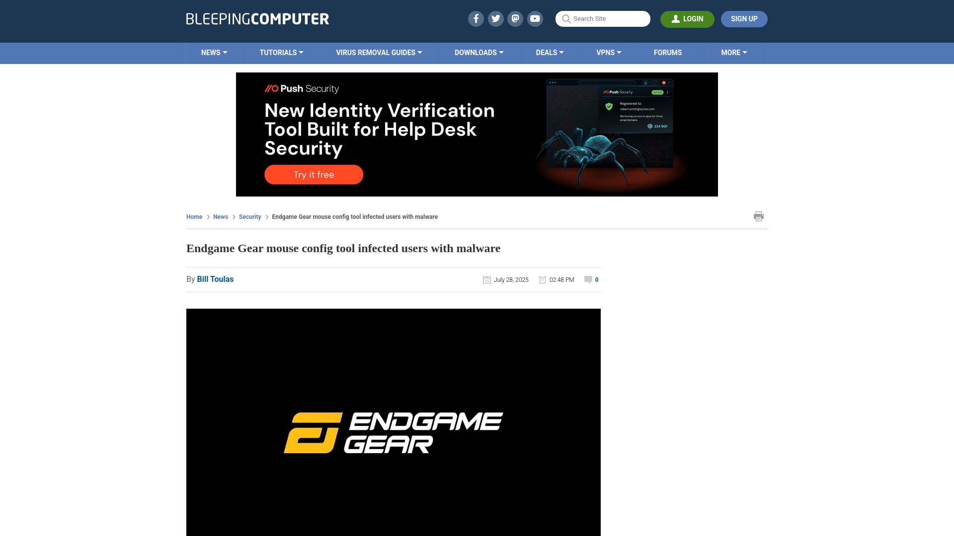Endgame Gear mouse config tool infected users with malware