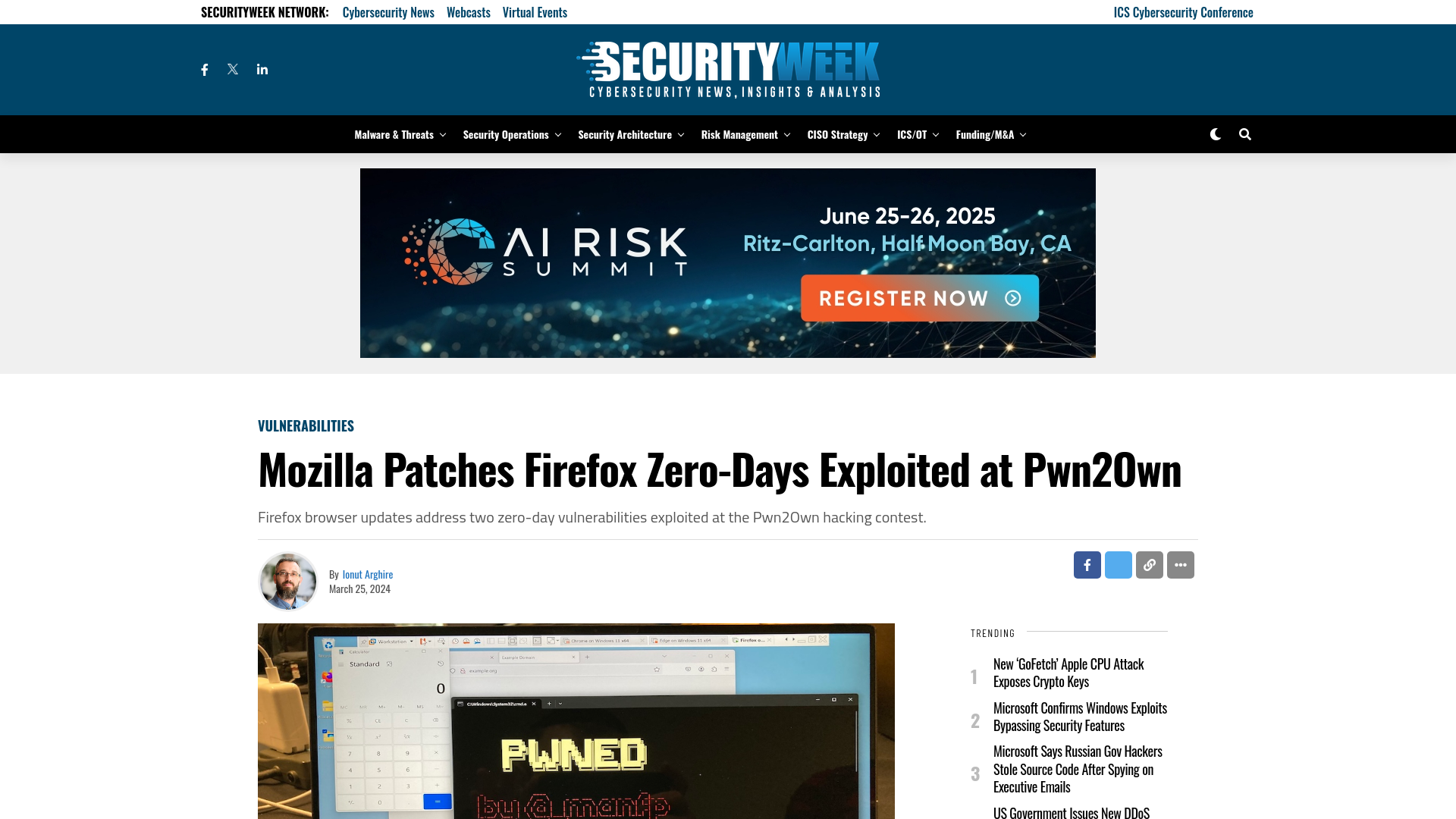 Mozilla Patches Firefox Zero-Days Exploited at Pwn2Own - SecurityWeek