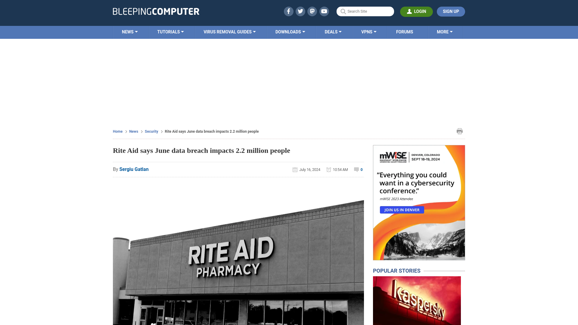 Rite Aid says June data breach impacts 2.2 million people