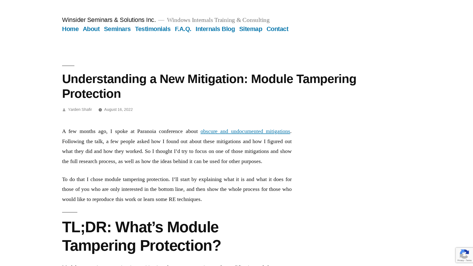 Understanding a New Mitigation: Module Tampering Protection – Winsider Seminars & Solutions Inc.