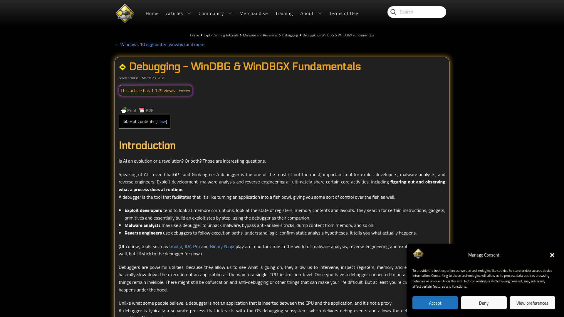 Debugging - WinDBG & WinDBGX Fundamentals - Corelan | Exploit Development & Vulnerability Research