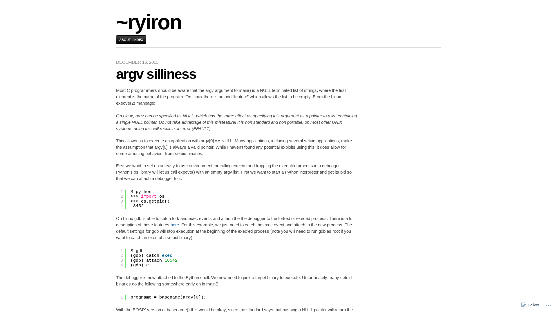 argv silliness | ~ryiron