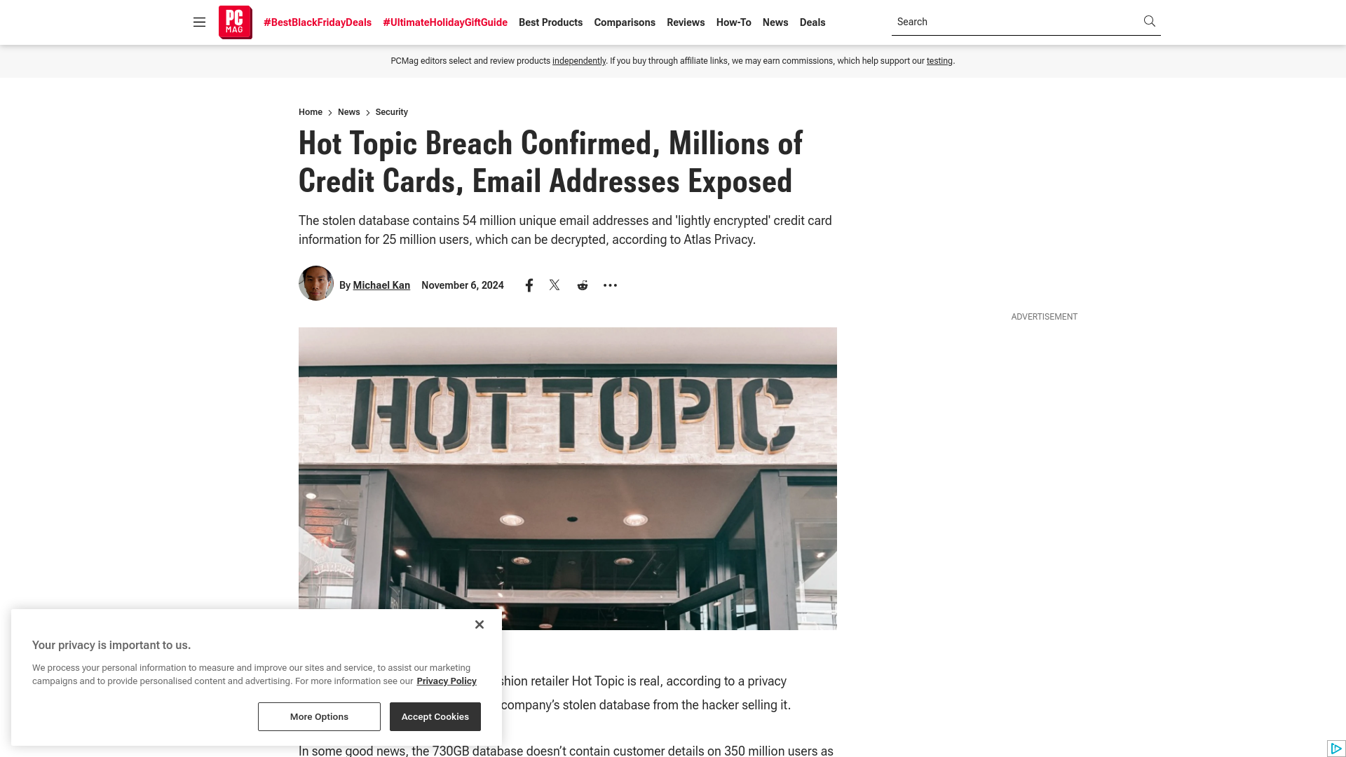 Hot Topic Breach Confirmed, Millions of Credit Cards, Email Addresses Exposed | PCMag