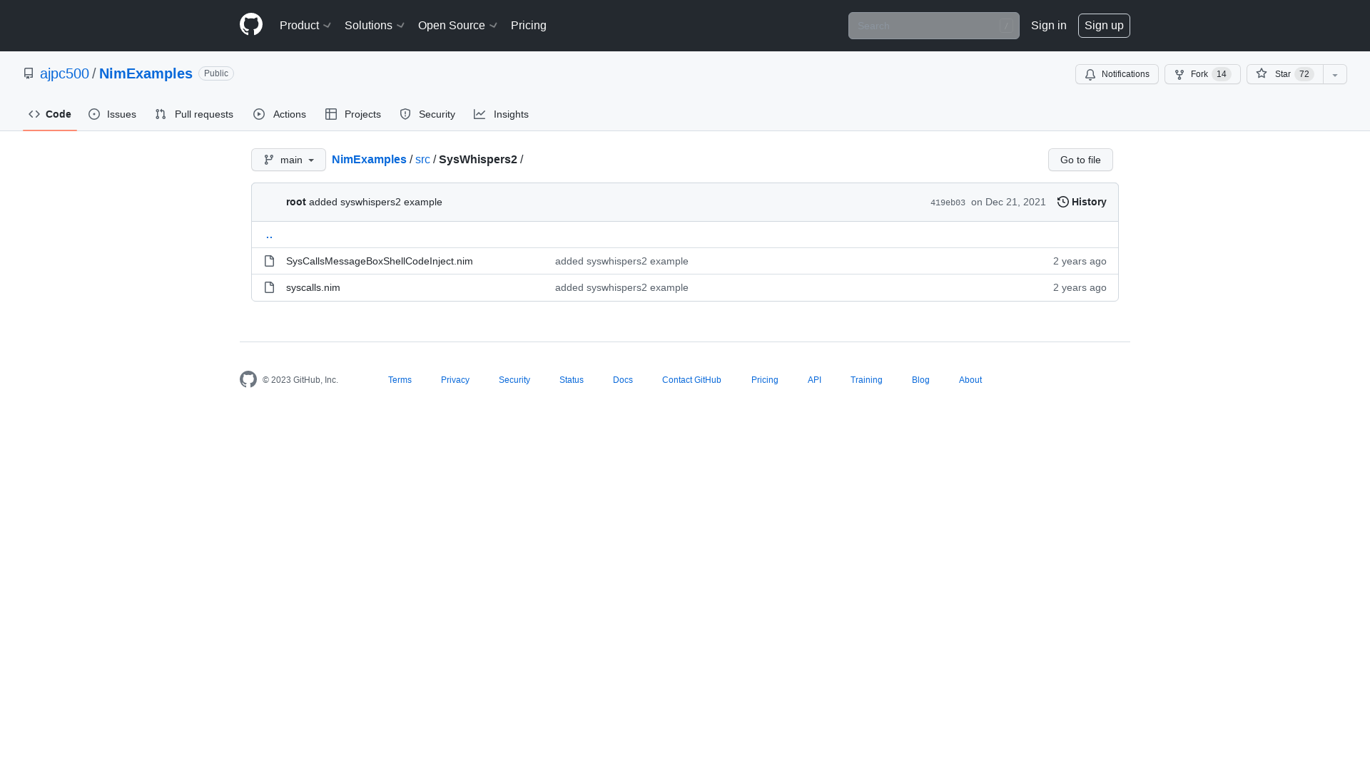 NimExamples/src/SysWhispers2 at main · ajpc500/NimExamples · GitHub