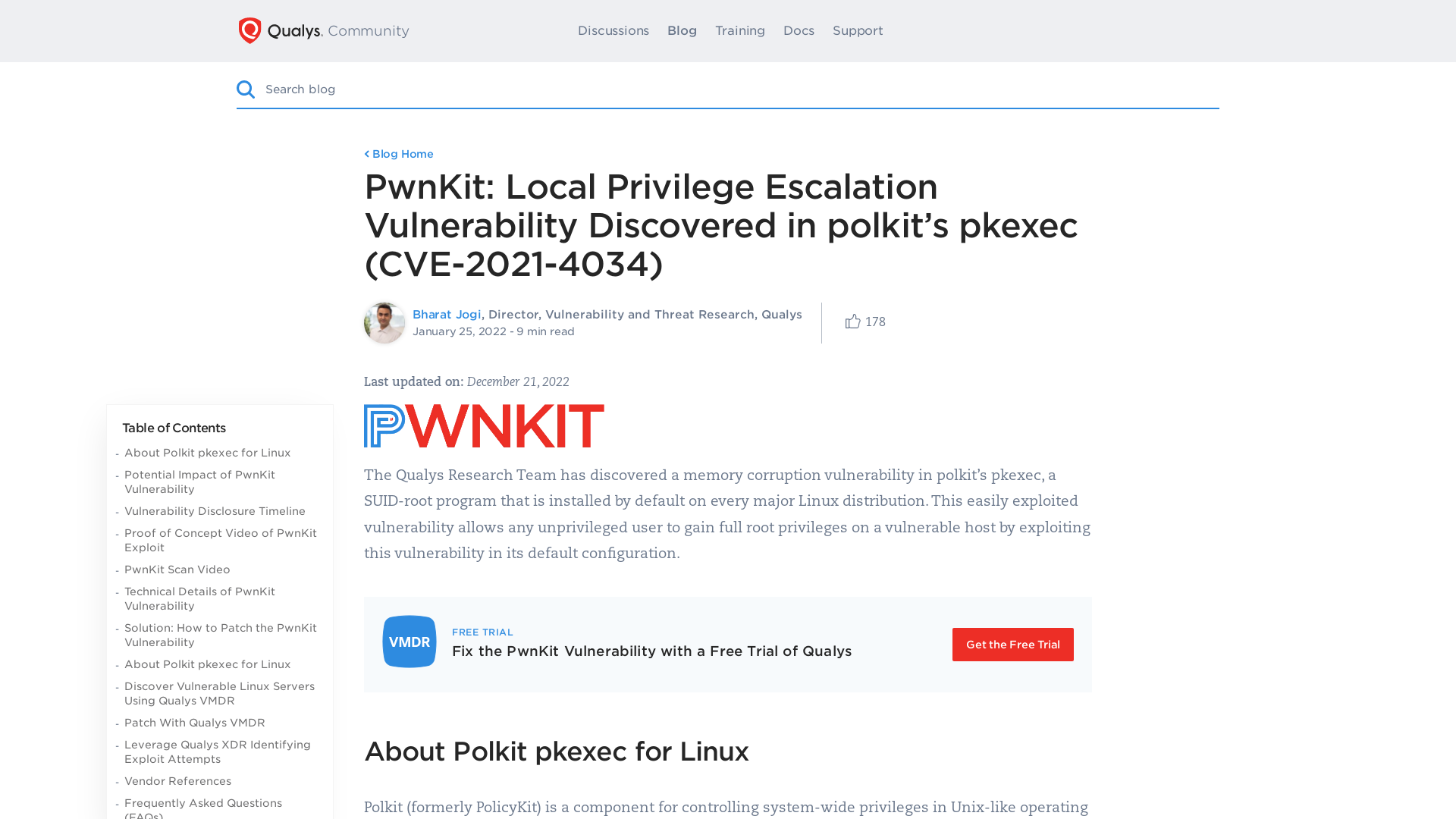PwnKit: Local Privilege Escalation Vulnerability Discovered in polkit’s pkexec (CVE-2021-4034) | Qualys Security Blog