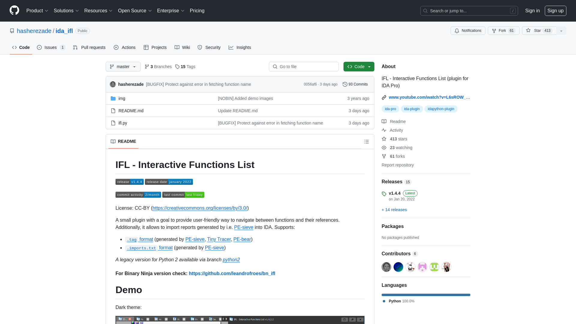 GitHub - hasherezade/ida_ifl: IFL - Interactive Functions List (plugin for IDA Pro)