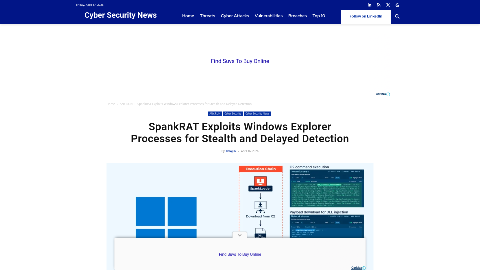 SpankRAT Exploits Windows Explorer Processes for Stealth and Delayed Detection