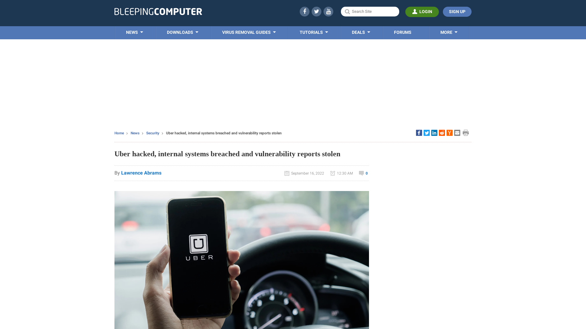 Uber hacked, internal systems breached and vulnerability reports stolen