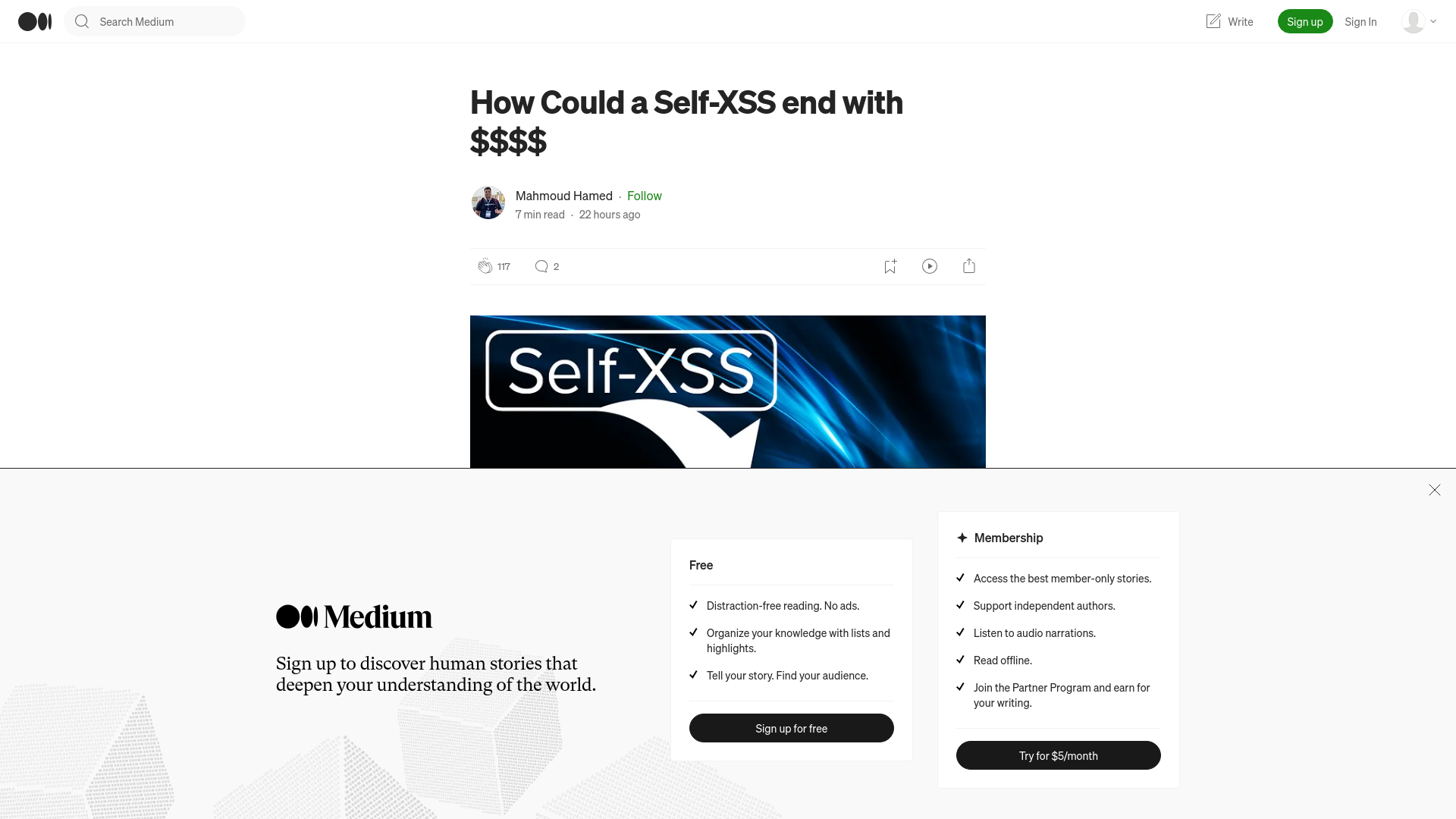 How Could a Self-XSS end with $$$$ | by Mahmoud Hamed | Sep, 2023 | Medium