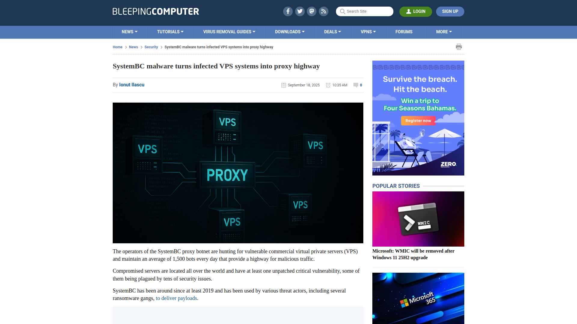 SystemBC malware turns infected VPS systems into proxy highway