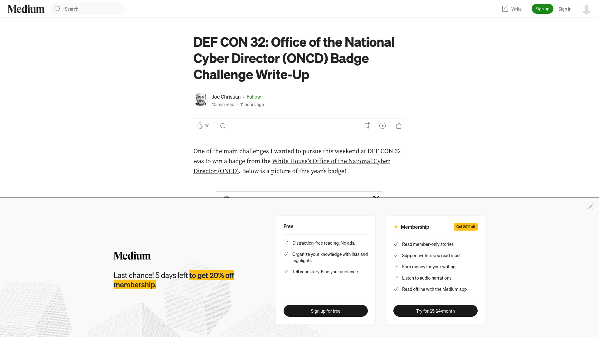 DEF CON 32: Office of the National Cyber Director (ONCD) Badge Challenge Write-Up | by Joe Christian | Aug, 2024 | Medium