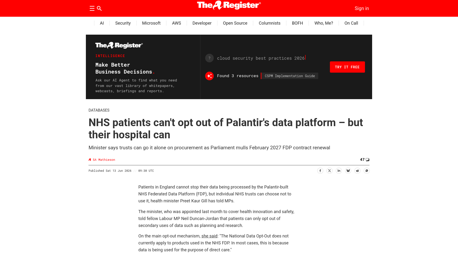 NHS patients can't opt out of Palantir's data platform – but their hospital can