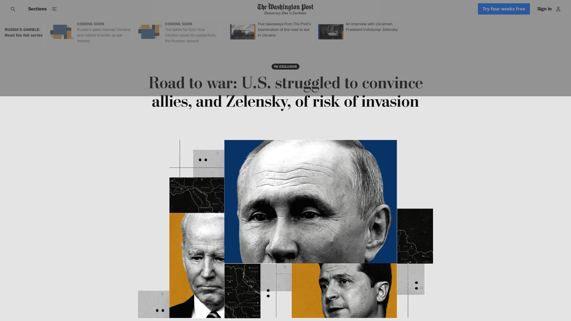 Road to war: As Putin prepared his invasion, the U.S. struggled to convince allies — and Zelensky — of the danger - Washington Post