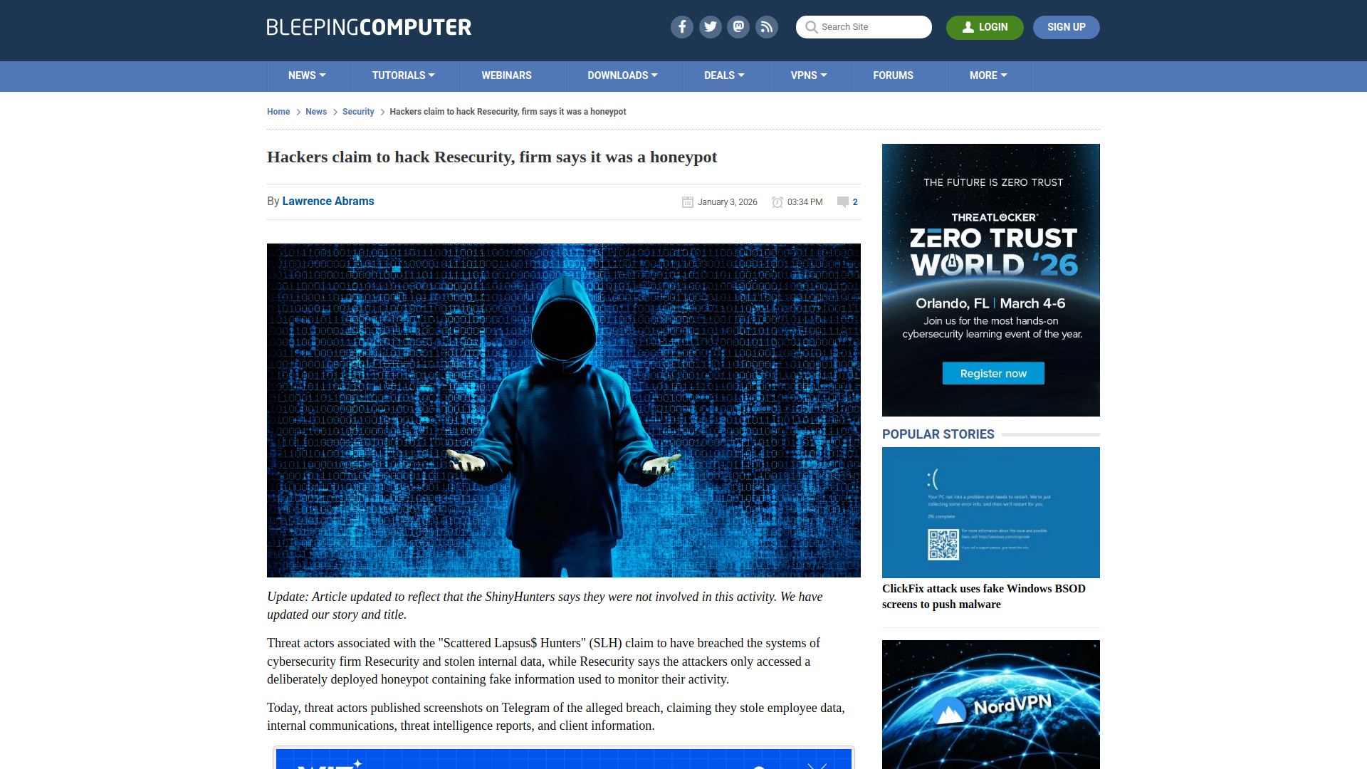 Hackers claim to hack Resecurity, firm says it was a honeypot