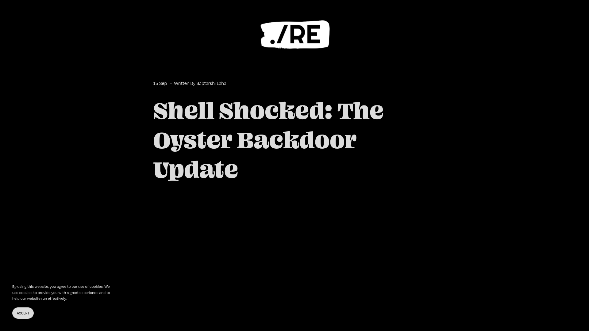 ./RE — Shell Shocked: The Oyster Backdoor Update