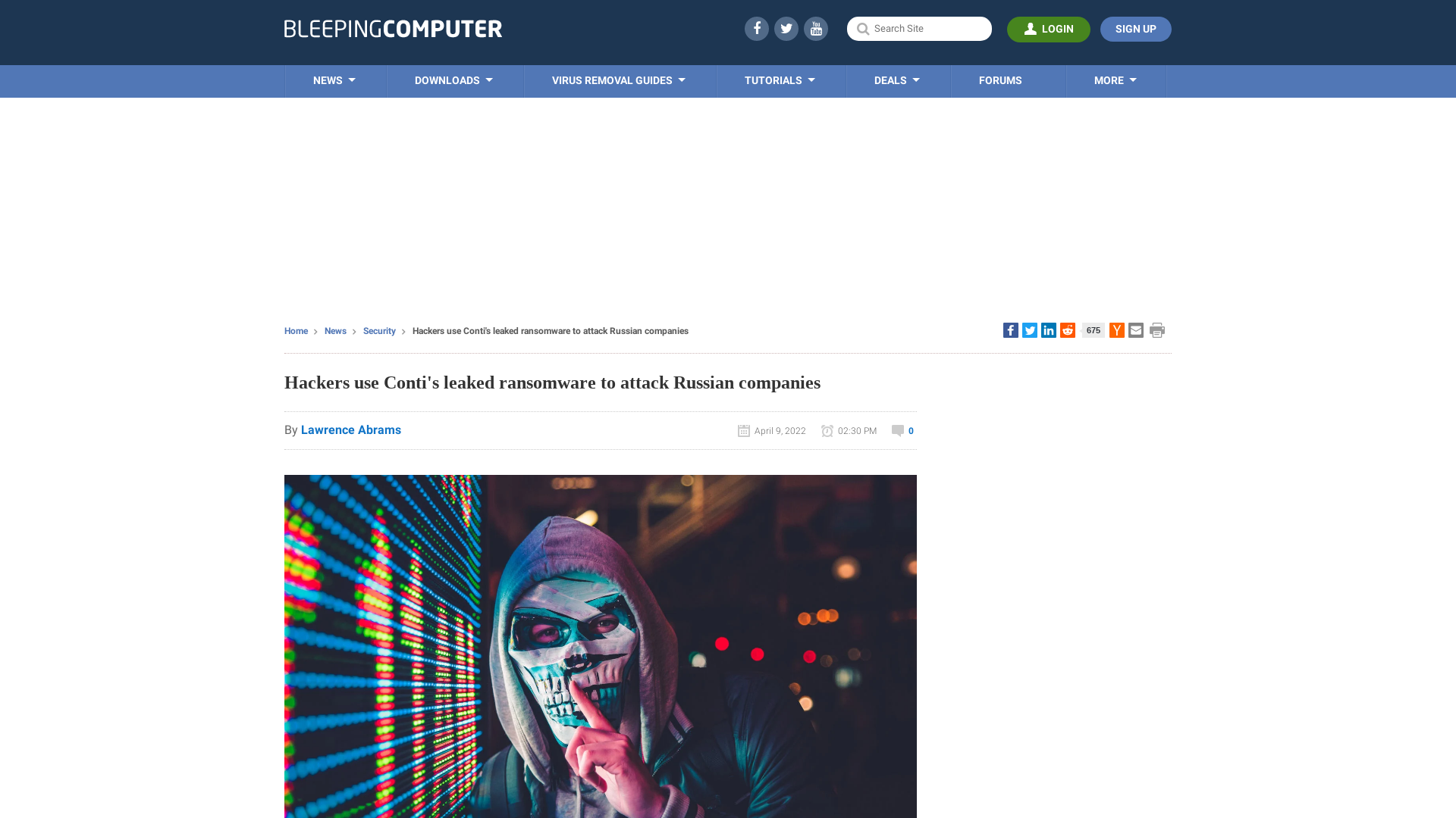 Hackers use Conti's leaked ransomware to attack Russian companies