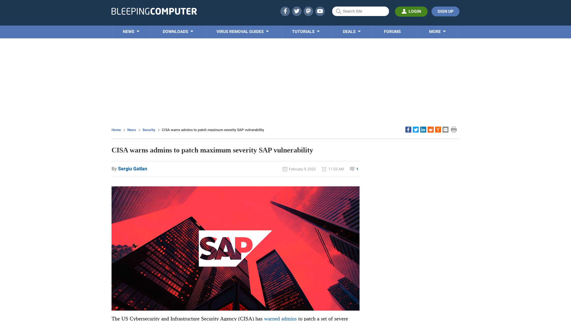 CISA warns admins to patch maximum severity SAP vulnerability