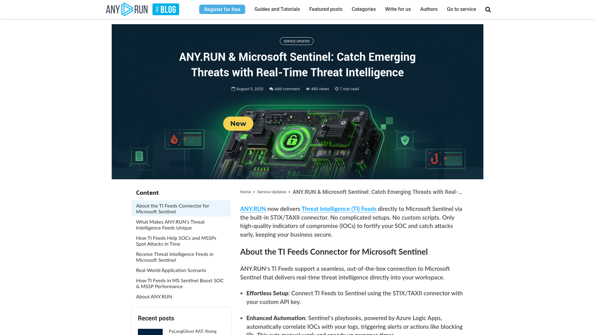 ANY.RUN & Microsoft Sentinel: Catch Emerging Threats with Real-Time Threat Intelligence - ANY.RUN's Cybersecurity Blog