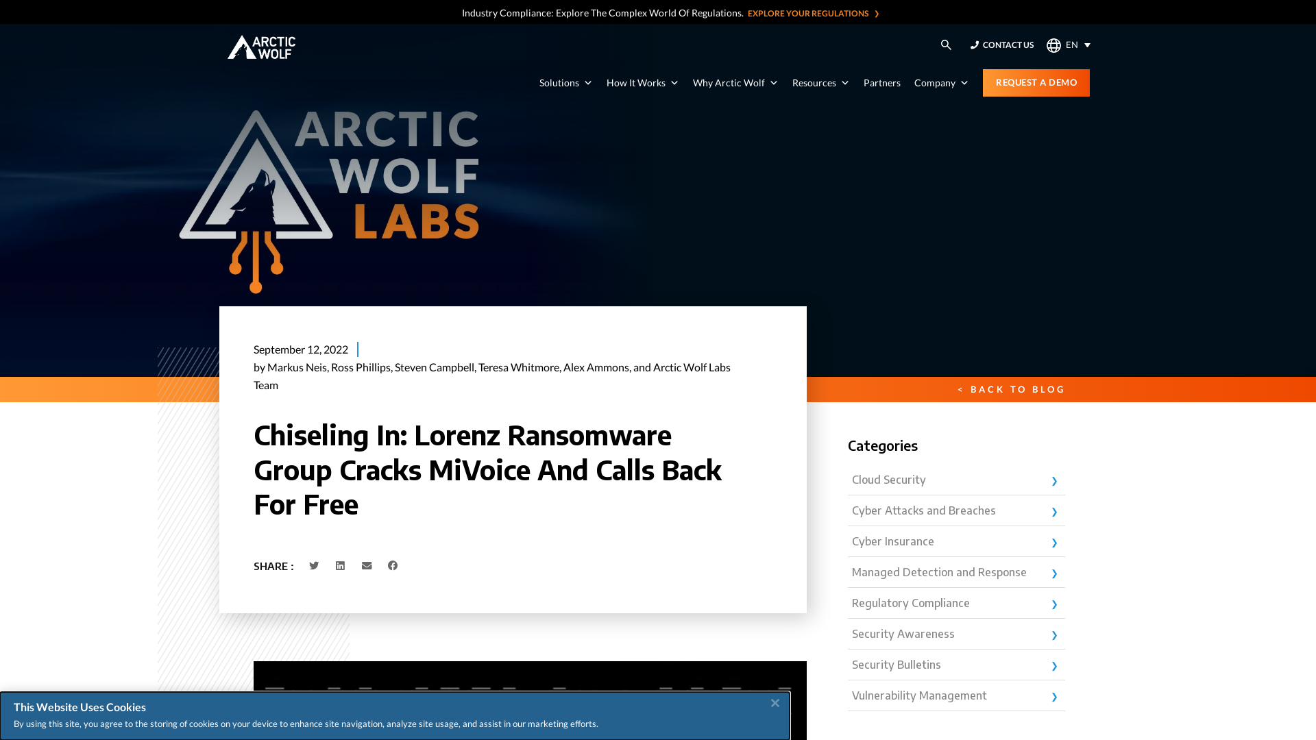 Chiseling In: Lorenz Ransomware Group Cracks MiVoice And Calls Back For Free - Arctic Wolf