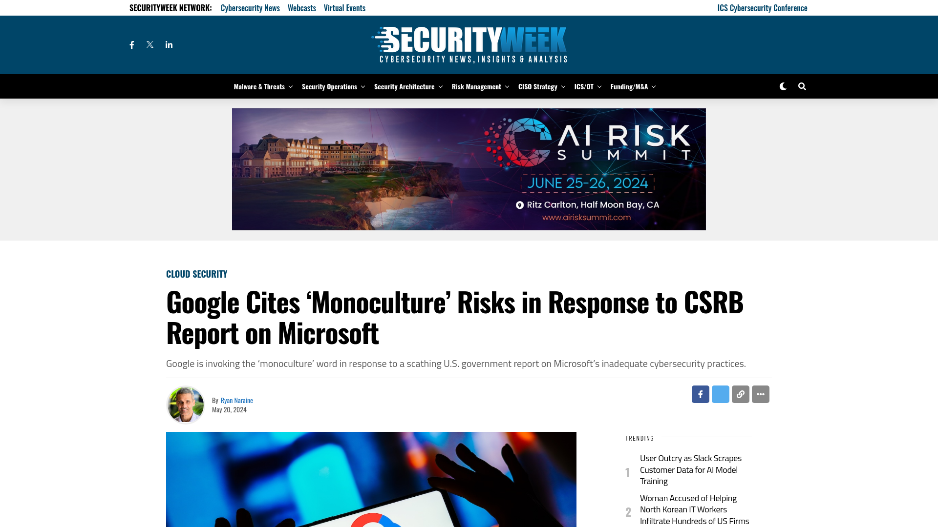 Google Cites 'Monoculture' Risks in Response to CSRB Report on Microsoft - SecurityWeek