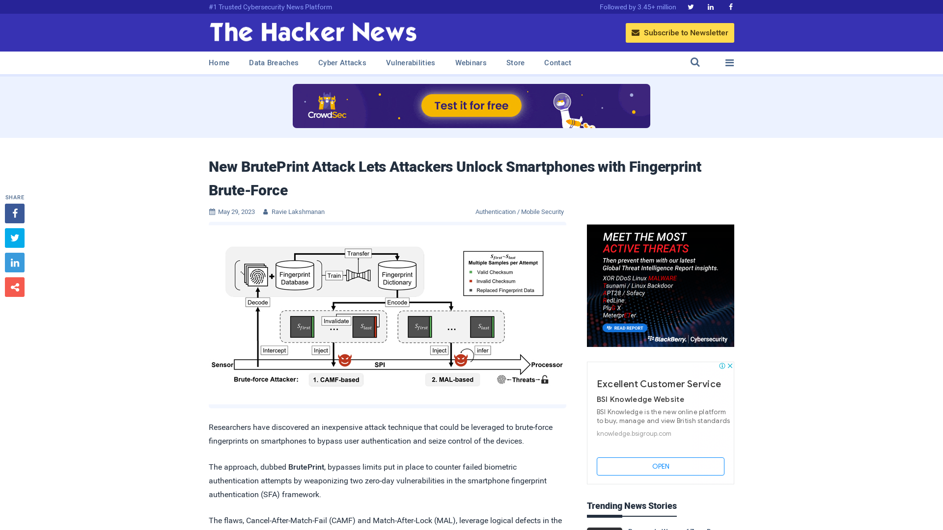 New BrutePrint Attack Lets Attackers Unlock Smartphones with Fingerprint Brute-Force