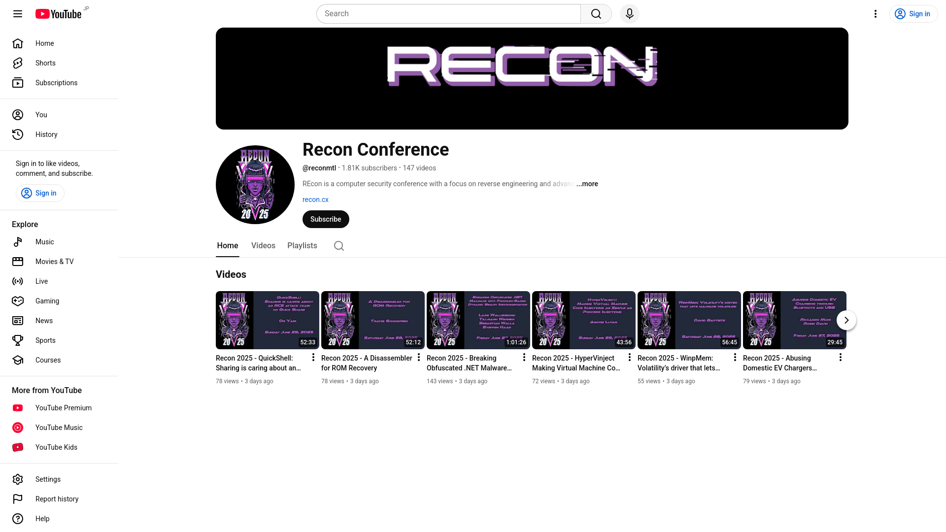 Recon Conference - YouTube